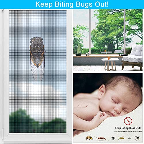 BUZIFU Window Screen Mesh 1.2 x 2.5 m Fiberglass Screen Fly Screen Wire Mesh Insect Mesh Replacement Cuttable Mosquito Net Pet Screen with Cleaning Brush for Windows Doors Patio Cat-Proof - Image 4