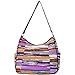 Ngil Quilted Cotton Hobo Shoulder Bag II (Purple Stripe Black)
