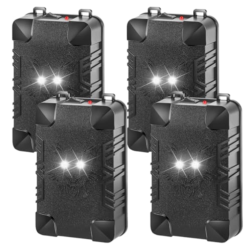 4 Pack Rodent Repellent for Car Engine, Under Hood Rodent Repeller Ultrasonic Battery Operated Mouse Deterrent with Flashing Lights,Rat Repellent for Car,Keep Mice Out of Garage Outdoors Indoors