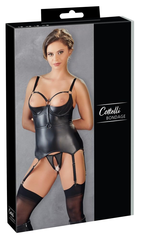 Cottelli Bondage Women Cami Suspender Shirt Black L