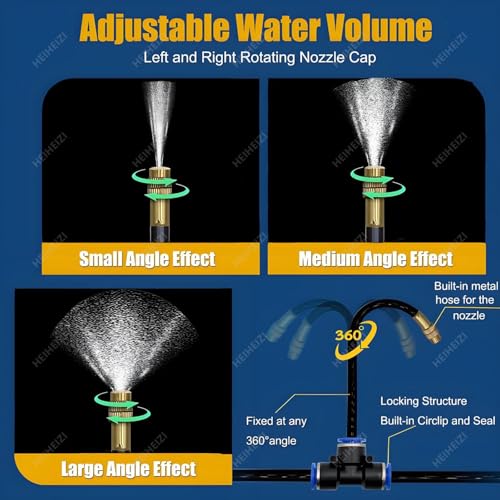 Miniatura 4 de Kit de riego por goteo de bricolaje - Sistema automático de riego de jardín para césped, camas elevadas e invernaderos, 98 pies con adaptadores de