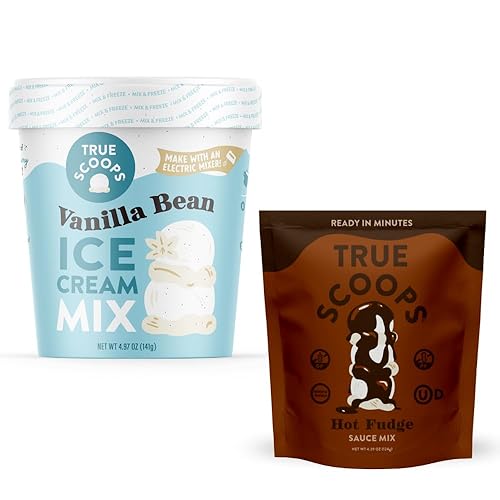 Miniatura 10 de True Scoops Paquete para principiantes - Mezcla de helado de chocolate y mezcla de salsa de dulce de azúcar caliente. Añade un ingrediente la mitad
