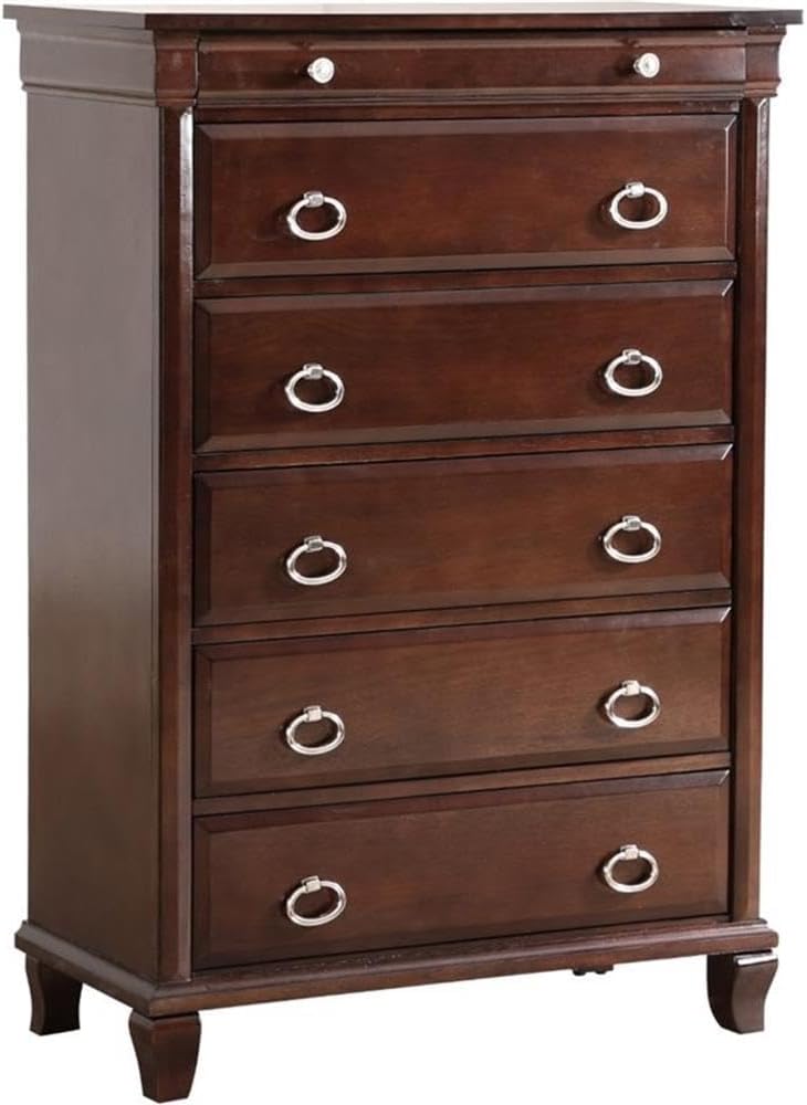 Glory Furniture Triton 6-Drawers Bedroom Chest in Cappuccino