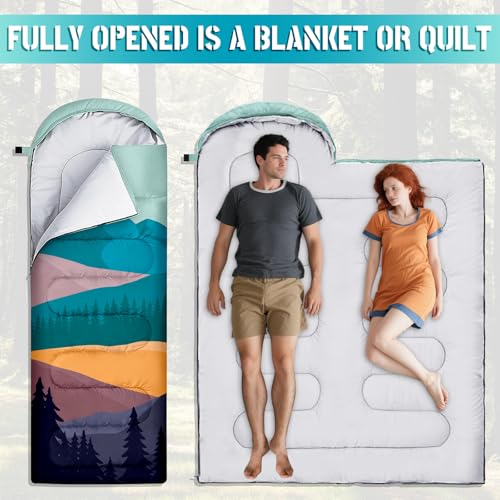 Bolsa de Dormir para Adultos, 3 Temporadas, Impermeable, Ligera, para Camping y Senderismo miniatura 2