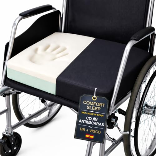 Dear Friend | Cojín Antiescaras Viscoelástico para Silla de Ruedas 42x42x8 cm con Funda Impermeable y Antideslizante – Cojín postural