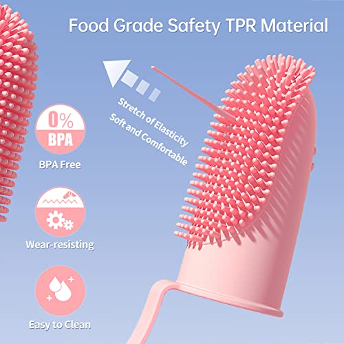 Image of 3 Pack Finger Toothbrush Kit for Easy Teeth Cleaning, Double-Finger Toothbrush Dental Care for Puppies, Cats and Small Pets