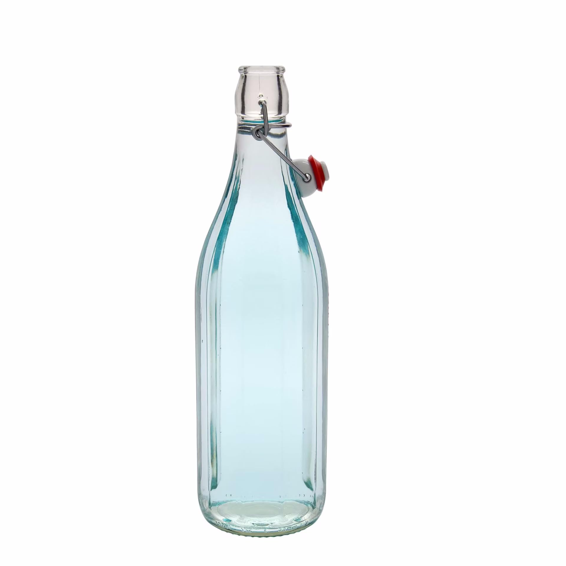 12 edle Glasflaschen 1000 ml mit Bügelverschluss, einzigartiges Design, luftdichte Bügelflaschen für Limonade, Saft, Likör, Wasser, Öl zu Hause oder in Cafés und Bars | Made in Germany