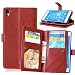 Produktbild JDDRCASE Handy Zubehör Hüllen, Solid Color Premium-PU-Leder-Mappen-Magnetic Buckle Design-Flip Folio Case Schutzhülle Einbau-9-Karten-Slots und Ständer für Sony Xperia Z3 (Farbe : Braun)