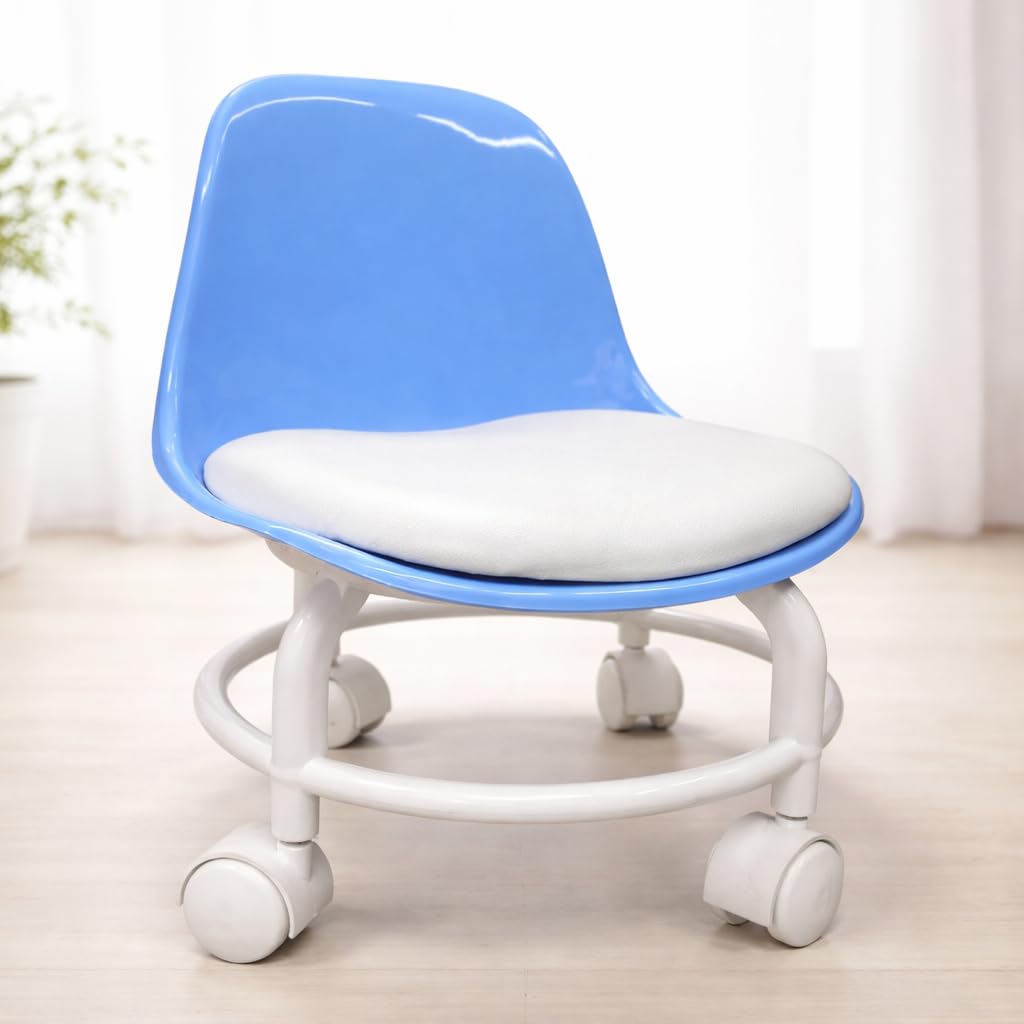 Pantone Baby Chair on Wheels Thoughtful Design Playful Functionality Kids Chair 360° Swivel Low Rolling Mini Chair for Study Dining (Blue, Pack of 1)-image-1