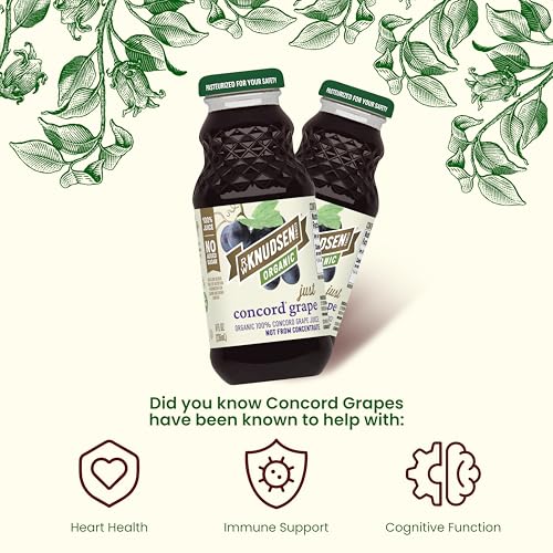 Image of R.W. Knudsen Organic Just Concord Grape Juice, 8 fl oz (12 Pack)