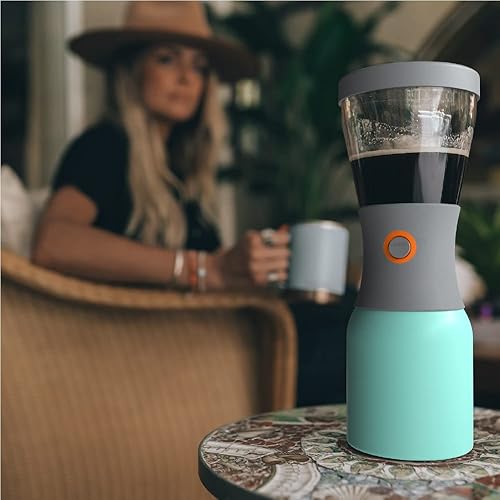 Miniatura 8 de asobu Coldbrew - Cafetera portátil con aislamiento al vacío de acero inoxidable de 1 litro, jarra de 188 sin BPA (verde menta)