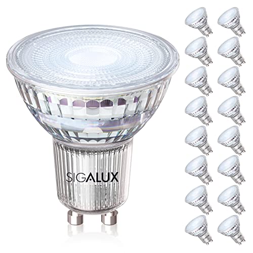 Sigalux Gu10 Led Light Bulbs, Non-Dimmable 5000K Daylight White Natural Light, 4.5W 450Lm, Mr16 Led Bulb Equivalent 50W Halogen Replacement, 35 Degree Spot For Track Light Bulb, 16Pack #TOP16