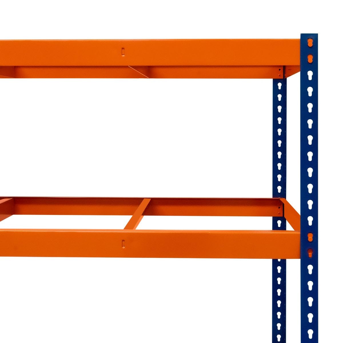 Regał garażowy wytrzymały 4-poziomowy regał S-Rax 180 cm x 180 cm x 60 cm stojak stalowy 300 kg pojemność na półkę regulowany układ 100% bezśrubowe gumowe nóżki 3 wzmocnione pręty nośne magazyn