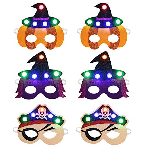 ZOYLINK Caretas Infantiles, LED Caretas Halloween Careta para Niños Caretas Animales Caretas Carnaval Disfraz Caretas Carton Cosplay Fiesta