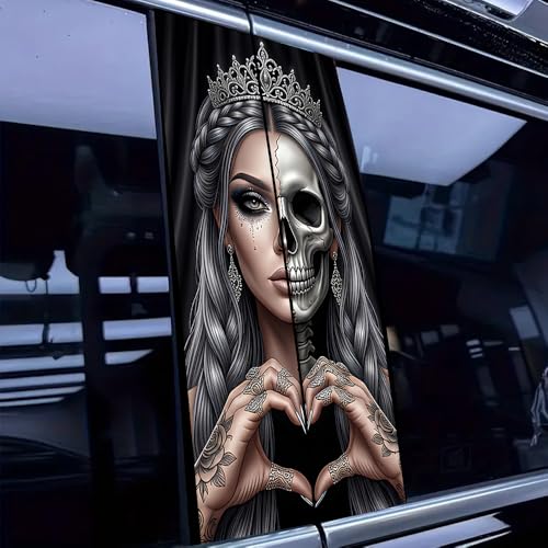 Image of Halloween Cars Body Horror Sticker, Classic Horror Movie Characters Peeking Decal Waterproof Scary Vinyl Stickers for Bumper Car Decals 11in*18.89in, PVC Material