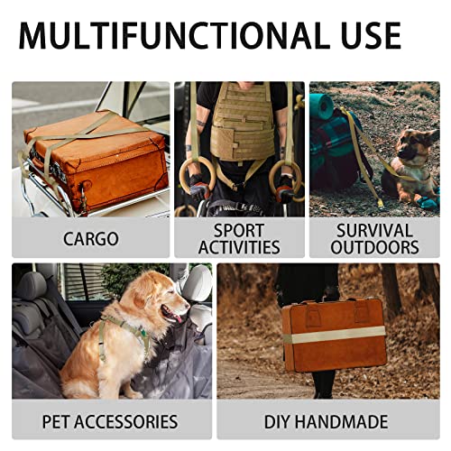 Image of Polyester Webbing Strap 16+Colors - 1 inch&1.5 inch&1.9 inch - 16.5 25 33 55 Yards Heavy Duty Webbing Roll, Flat Webbing Strap for Indoor&Outdoor Gear, Climbing, DIY Crafting, Repairing