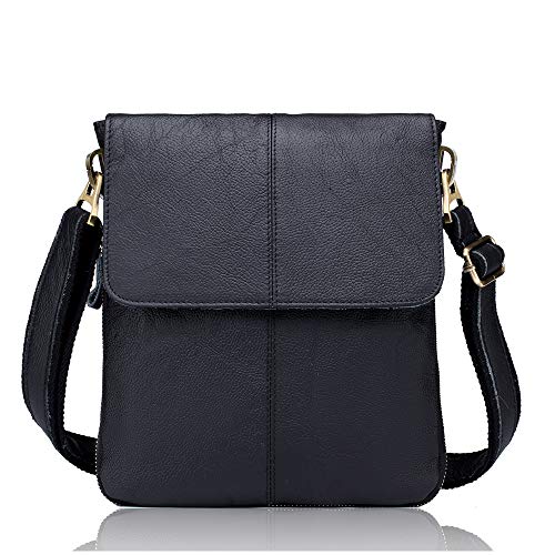 NIYUTA Shoppers Y Bolsos De Hombro Hombre Casual Primera capa de piel de vaca Negocio Bolsos ES1014 Fekete