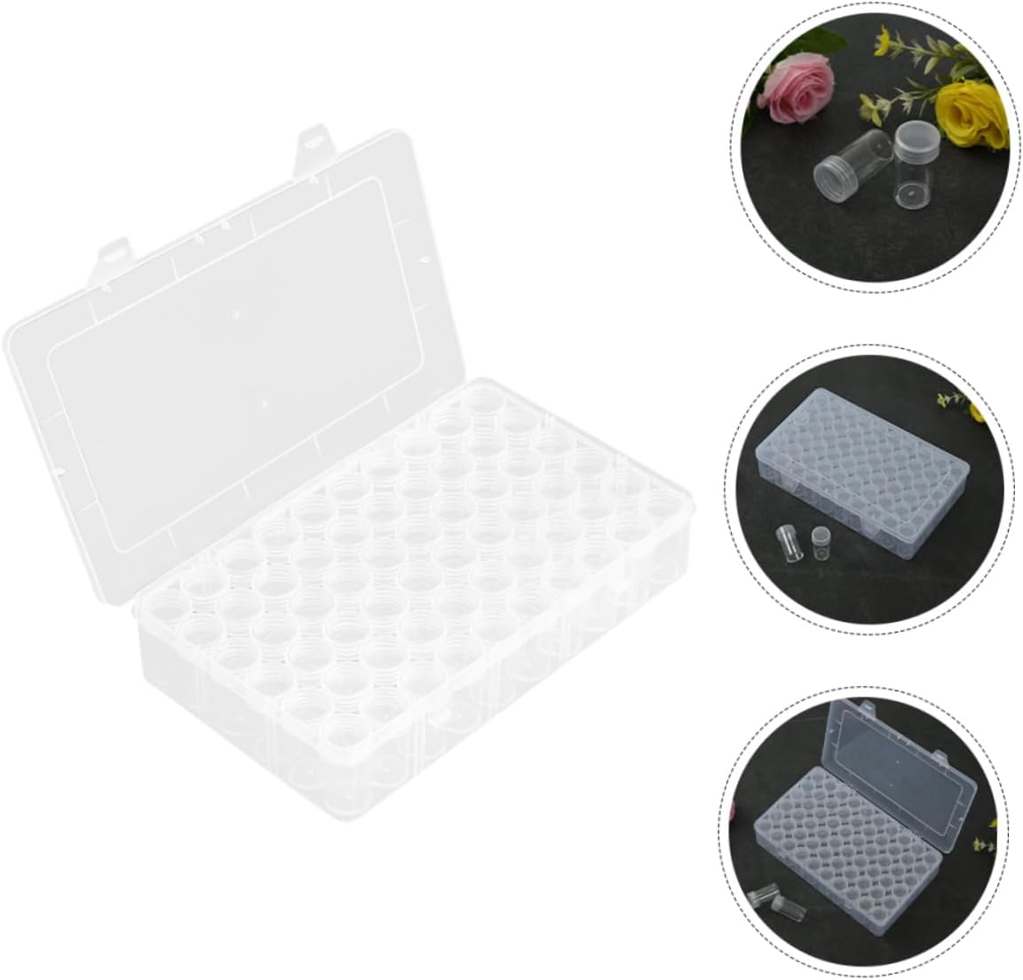 DIYEAH Small Box Dividers Compartment Bead Storage Container Jewelry Organizers and Storage Box for Beads