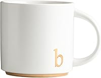 Vista 10 de COLLECTIVE HOME - Tazas de cerámica con monograma, tazas de café con inicial dorada de 15 onzas, elegantes tazas de té del alfabeto, elegante taza p