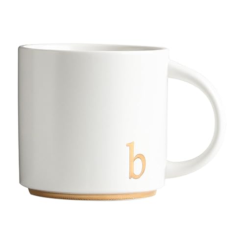 COLLECTIVE HOME - Monogram Ceramic Mugs, 15 oz Golden Initial