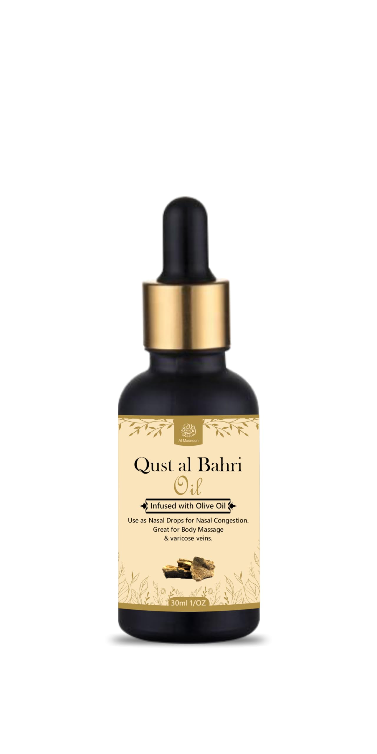 AL MASNOON Qust Al Bahri Oil/Infused With Olive Oil 30ml (Pack of 1) 100% Natural