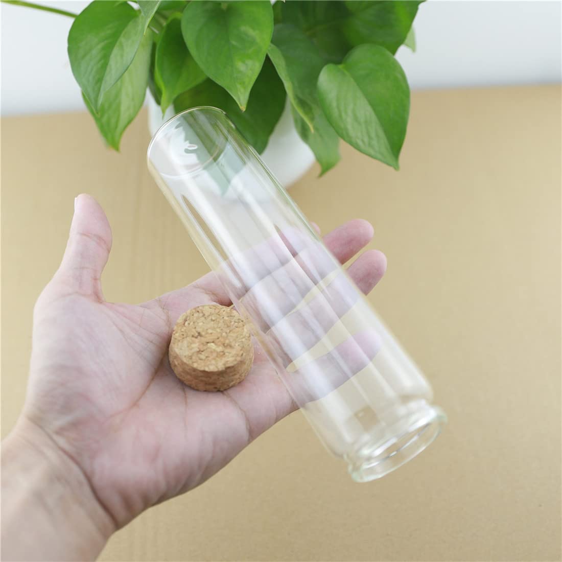 SYLALE 6 unids/Lote 47 * 180mm 240ml tapón de Botella de Vidrio Tubo de ensayo Tarro de Almacenamiento Picante Botella contenedores de Alimentos Especias Dulces frascos de Vidrio Viales