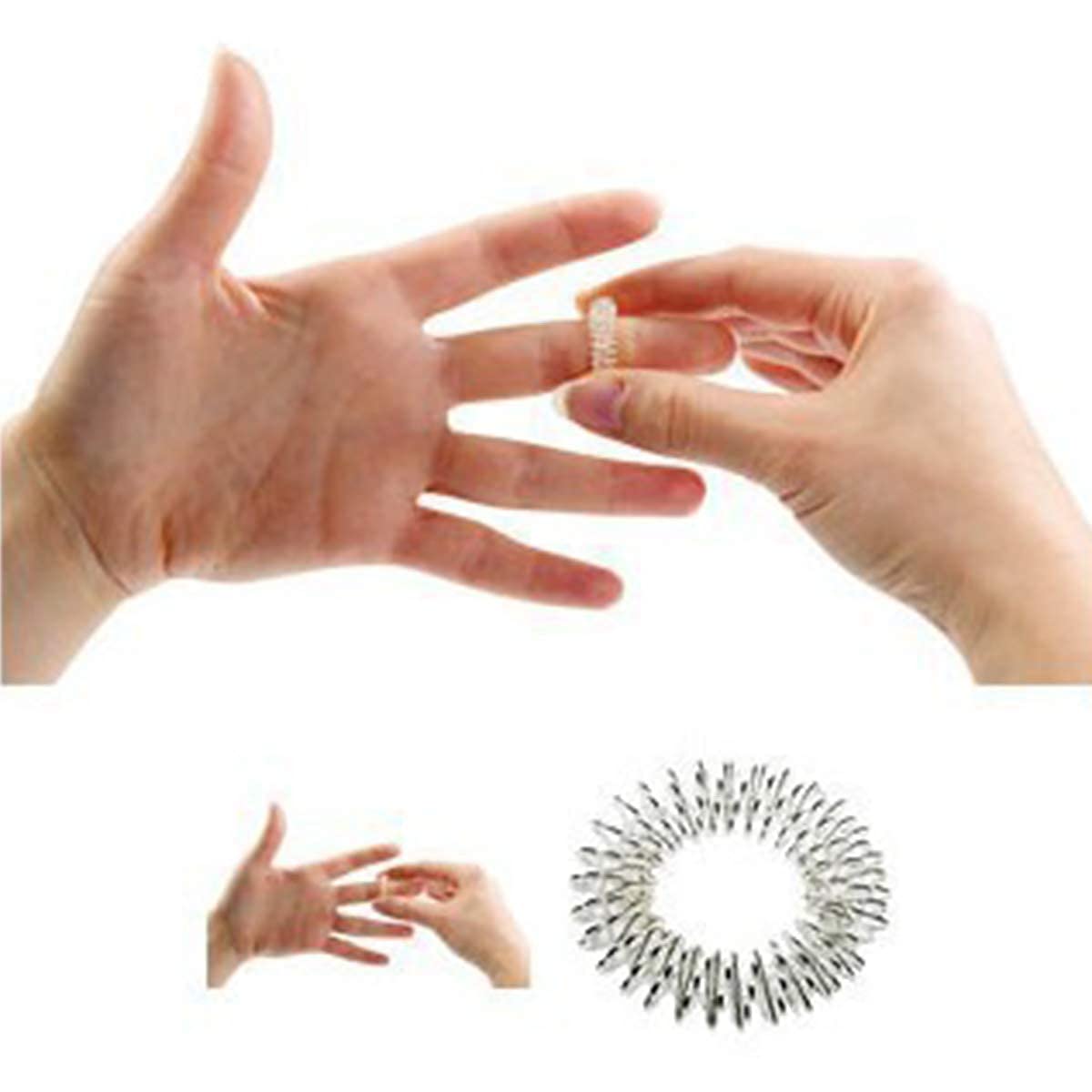 Silistar Wooden massager acupressure spine back massager (size 10 inch) + face massager, neck massager (size 6 inch) with Sujata finger ring FREE 2