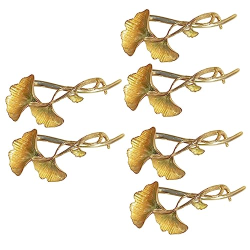 Pince à cheveux Ginkgo Biloba en alliage doré pour chignon élégant