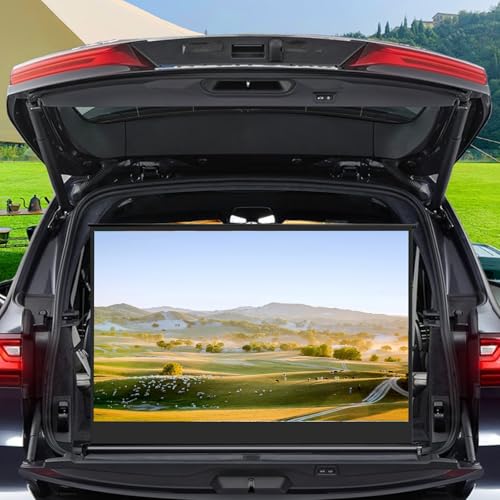 Pantalla Retráctil para Proyector con Soporte y Bolso de Transporte, Pantalla de Proyección Portátil de 30 Pulgadas 4:3 para Cine en Casa, Oficina y Presentaciones miniatura 1