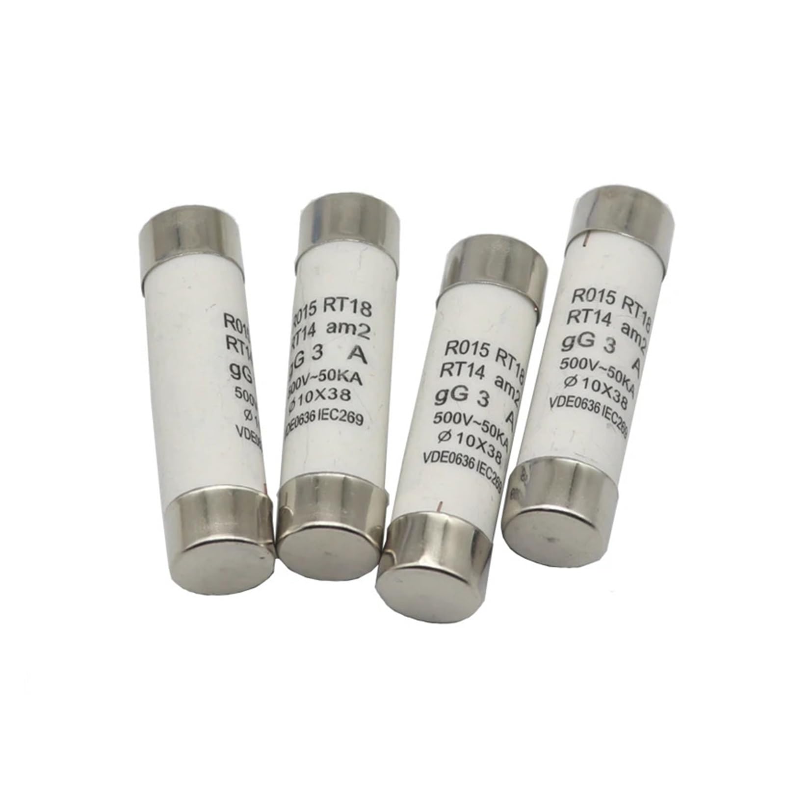 fusibili, Fusibili in ceramica, fusibile in a rottura rapida 10x38mm 500V 0,5A-40A RT18 RT14 confezione da 2