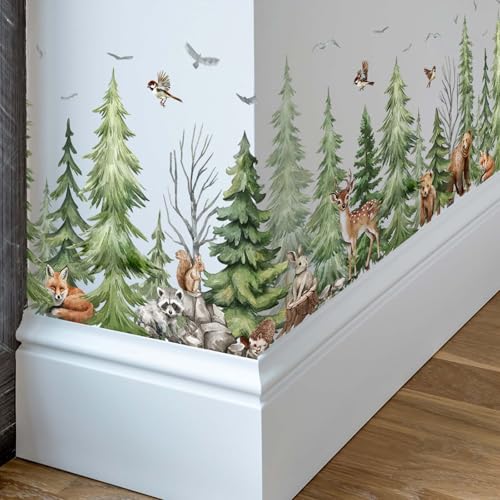 Vinilos decorativos animales bosque 2 piezas 25x60cm miniatura 6