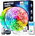 DAYBETTER 100 ft Smart WiFi Led Lights, Led Strip Lights Work with Alexa and Google Assistant, App Voice Remote Control Music Sync Color Changing RGB Strip Lighting for Bedroom Room Decor, 50 ft *2