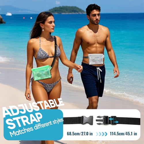 Image of Waterproof Bag for Beach, Waterproof Pouch for Phone Passport Purse, Fanny Packs for Women, Floating Dry Bags for Cruise Ship Travel Water Park Surfing Boating Fishing Black 2 Pack