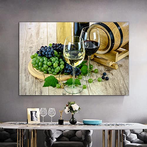 Nature Morte Vin Rouge Toile Déco Murale Grand Format - 2