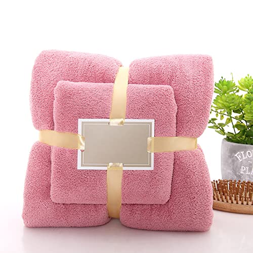 Image of wolpin Large Bath Towel 100% Cotton Bath Towels (70 x 140 cm) 500 GSM Hand Towel, Ultra Soft Super Absorbent Bath Towel for Men & Women, Kids (Coral Velvet, Pink)