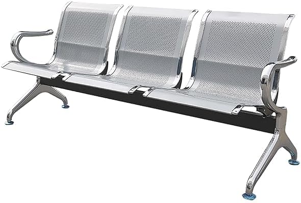 - 3 Seater Waiting Chair | 3-in-1 Hospital/Patient Chair, Metal & Steel Seating, For Office, Reception, Clinic, Lobby, Home & Outdoor