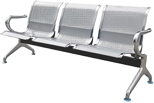 GARDEN DECO 3 Seater Waiting Chair |3-in-1 Hospital/Patient Chair | Metal &amp; Steel Seating for Office, Reception, Clinic, L...
