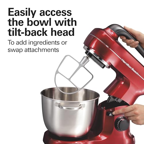 Hamilton Beach Electric Stand Mixer Review — 4-Quart Red, 7 Speeds, Dough Hook & Whisk Image 7