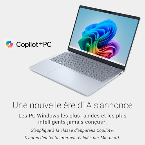 Dell 14 Plus Ordinateur Portable Copilot+ PC DB14250 14" 16:10 2.5K (2560x1600), Intel Core Ultra 7 Series 2, Intel Arc, 32Go RAM, 1To SSD, Windows 11 Home, Clavier rétroéclairé Azerty, Ice Blue