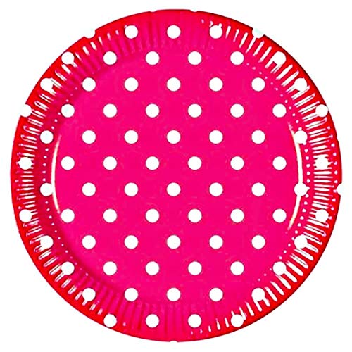 Procos- Piatti Carta 23 cm, Red Dots, 10 Pezzi