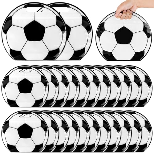 Hxezoc 25 PCS Soccer Goodie Bags with Handles Sealed Stand-Up Treat Candy Bags Sport Snack Bags for Boys Kids Soccer Theme Birthday Party Decoration Supplies