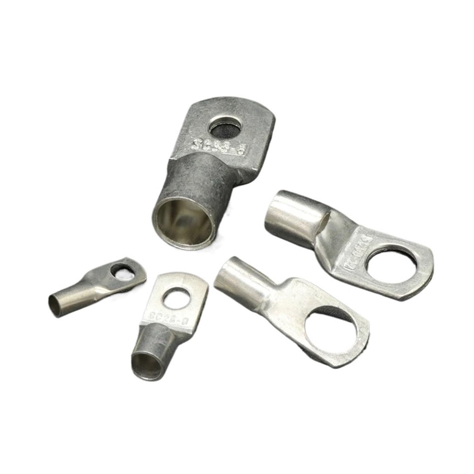 Umexidra 200Pcs Ring Insulated Wire Connector, Tinned Copper Ring Terminal Sc6/10/16/25 Battery Lugs Hole Id 6-10Mm(,Sc16-6)