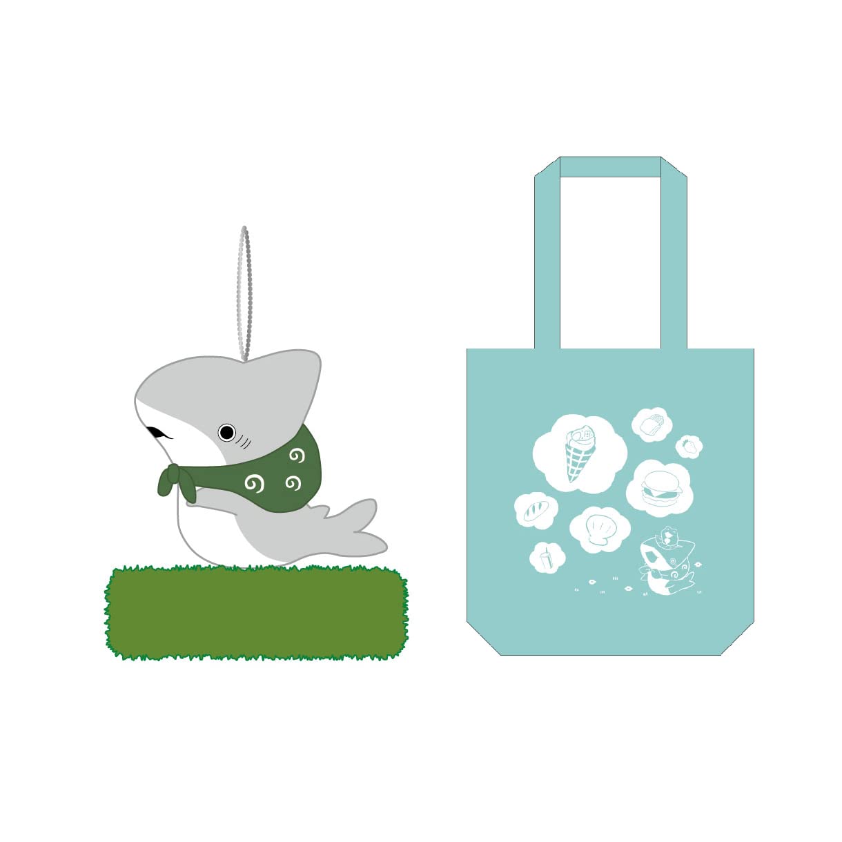 Amazon | おでかけ子ザメ 肩乗りぬいぐるみ付きエコバッグ A | バッグ