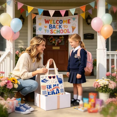 yuboo Baseball Mom Tote Bag, Large Canvas Shoulder Bag with Zipper, Game Day Essentials & Baseball Snack Bag, Baseball Gifts for Women, Teenagers & Teams — view 3