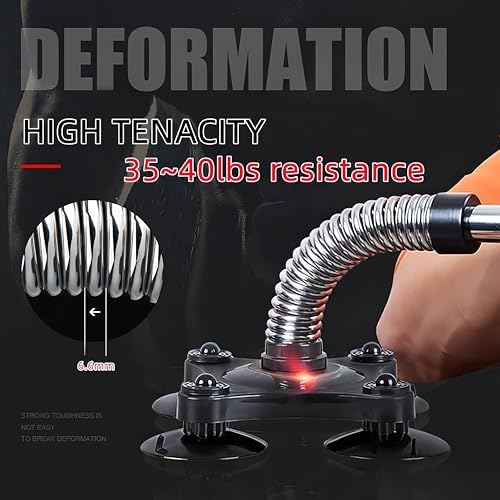 Arm Wrestling Training Equipment - 35-50lbs Adjustable Wrist Gripper, Strengthen Biceps, Forearms, Shoulders & Chest, Home Fitness Tool (Suction Base for Smooth Surfaces)