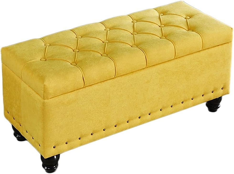 Repose-pieds ottoman et banc à chaussures d'entrée rembourré en bois