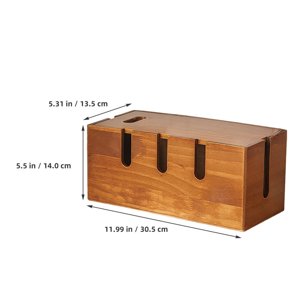 Organizador de Cables de Madera Maciza para Escritorio Caja para Organizar Cables Tapa Multifuncional para Regletas y Enchufes Almacenamiento Ordenado para Oficina y Hogar