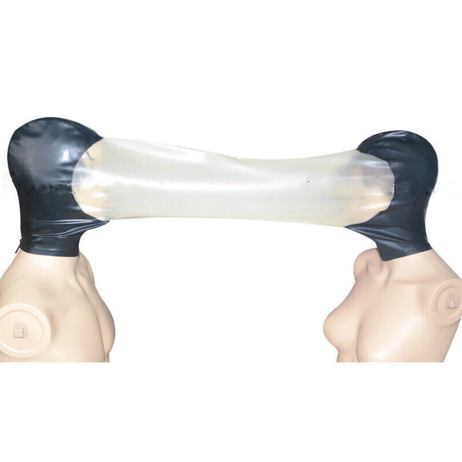 PRLBESL BDSM Latex Hood Natural Rubber Hood with Full Face Coverage Back Zipper Handmade for Unisex Costume Headdress(Size:S-63CM)