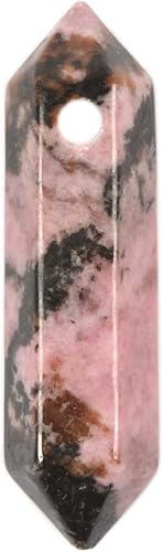 Vista 201 de Cuarzo rosa de 1.28 pulgadas (1.260 in) con piedras preciosas naturales hexagonales para hacer joyas, cuentas de curación de reiki de chakras