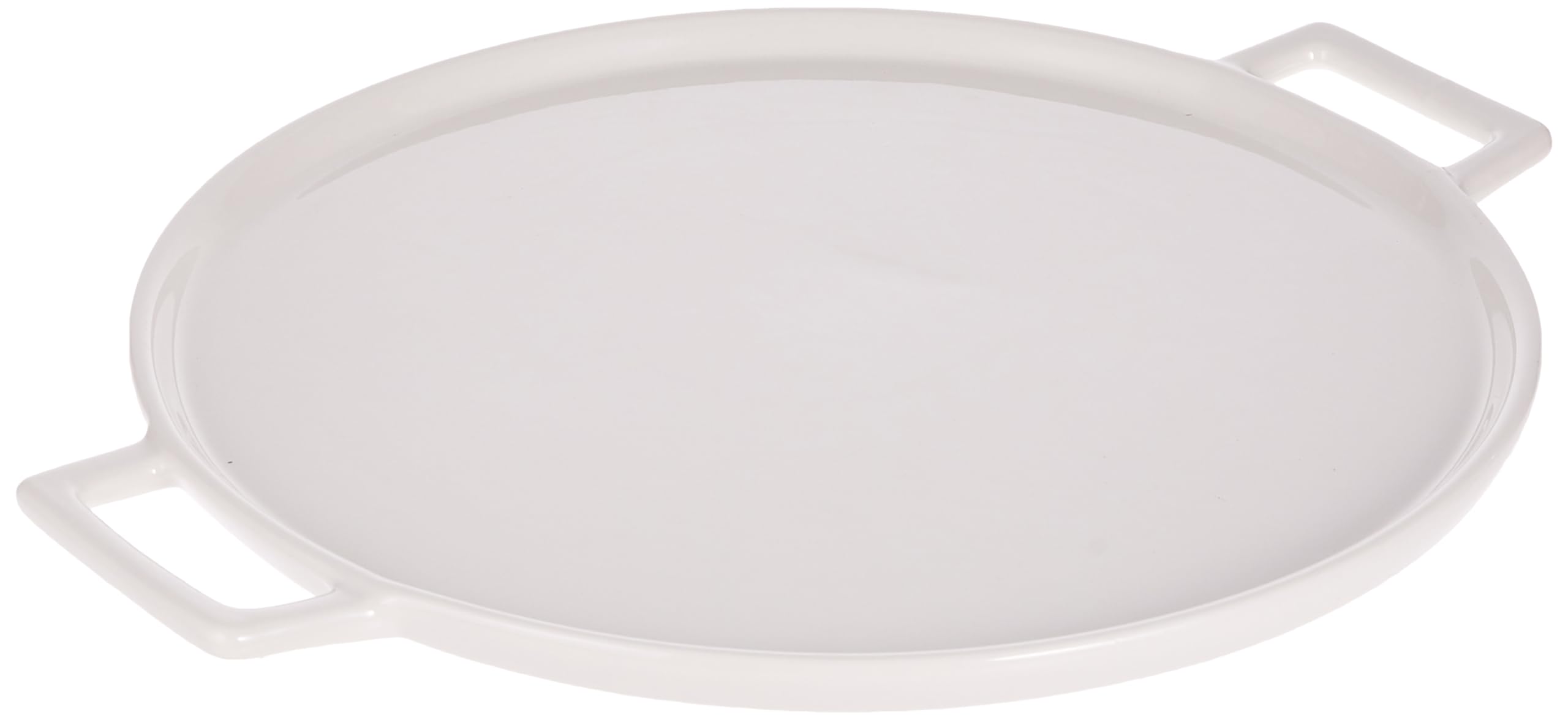 Porceletta Porcelain Pizza Plate with Handle, 39 cm Size, Ivory
